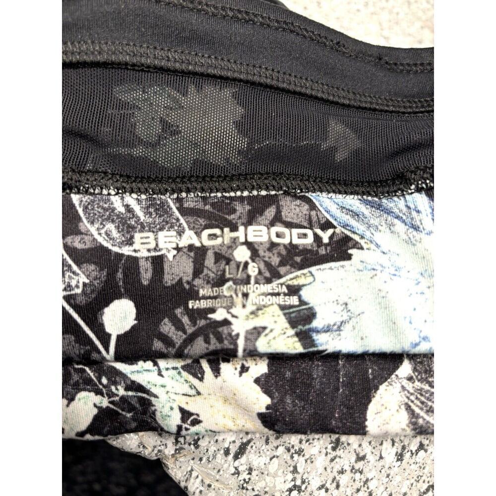 Beach Body Sports Bra Size Large Compress Racerback Running Athletic‎ Black Wht - Picture 6 of 6